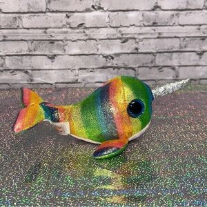 TY Beenie Boo Collection NORI Rainbow Narwhal 9 Inch Plush